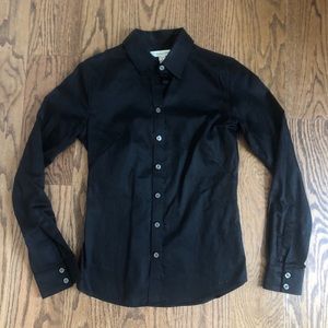Banana Republic fitted dress shirt Black sz XS